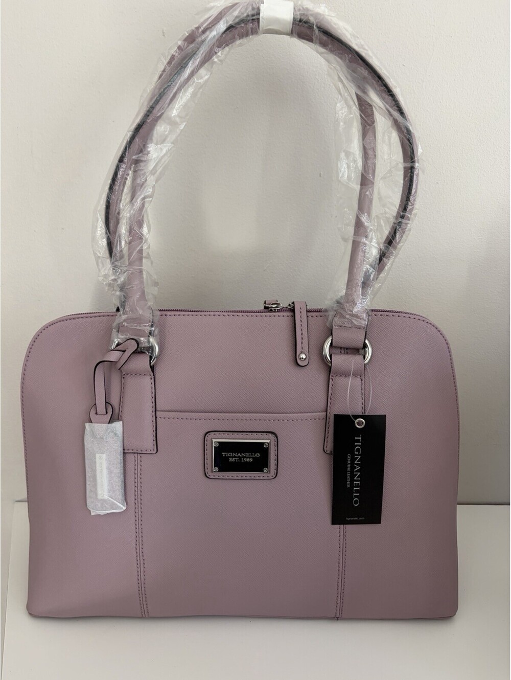 Tignanello Clean & Classic Saffiano Leather Handbag Mauve Lilac NWT $175 MSRP